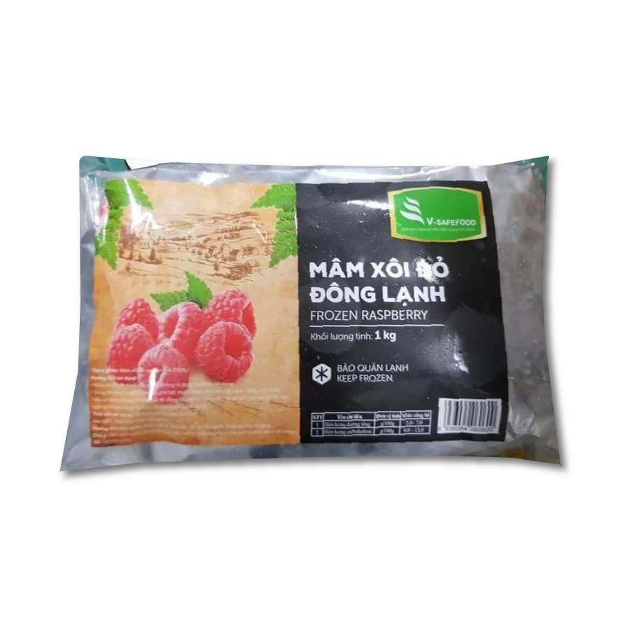 Mâm xôi đỏ đông lạnh