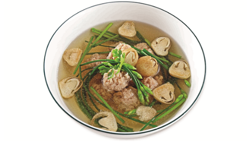 THỊT BẰM NẤU NẤM, BÔNG HẸ